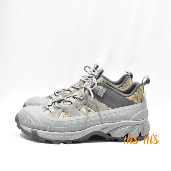 NIB BURBERRY Arthur Check PRINT Caged Chunky Sneakers - Picture 2 of 8